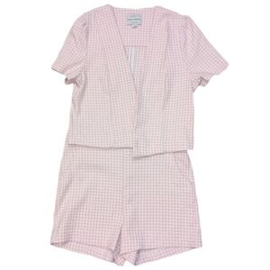 Haute Monde Pink‎ Gingham Two-Piece Set SKUW539